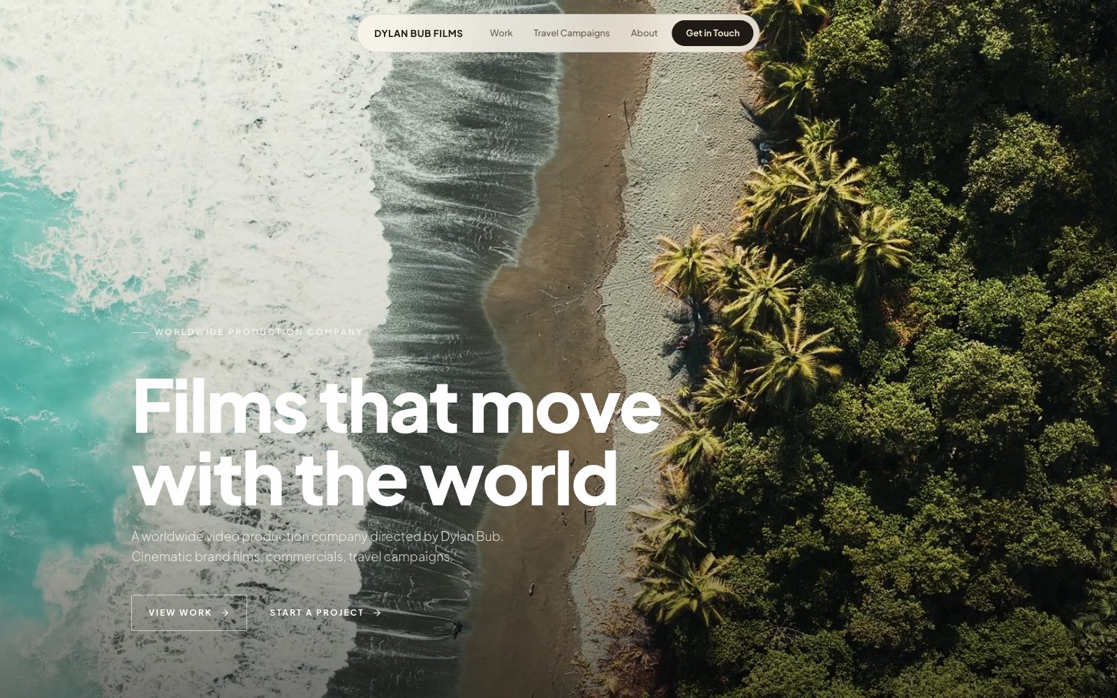 Dylan Bub Films worldwide video production company website built by Uprise